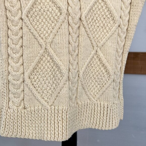 Handmade Knit V-Neck Pullover‎ Sweater Vest Cream Yellow Sz XS / S - No Labels - Picture 3 of 10